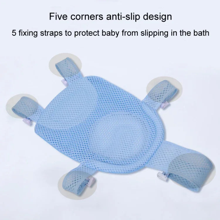 Baby Bath Tub Bathing Support Net Stand Newborn Non-Slip Suspended Shower Mat, 5 Buckle Blue, 5 Buckle Pink, 5 Buckle Green, T-type Blue, T-type Pink, T-type Green