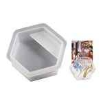 2pcs Business Card Holder Photo Clip Mold DIY Crystal Glue Resin Mold, Semicircle 003, Flower 004, Heart Shape 001, Hexagon 002, Clouds 005, Rainbow 006