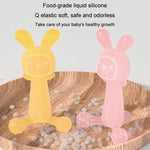 Bunny Baby Teether BPA Free Food-Grade Silicone Teether Infant Teething Stick Anti-Eating Hand, Nano Color, Pink, Transparent, With Box Nano Color, With Box Pink, With Box Transparent