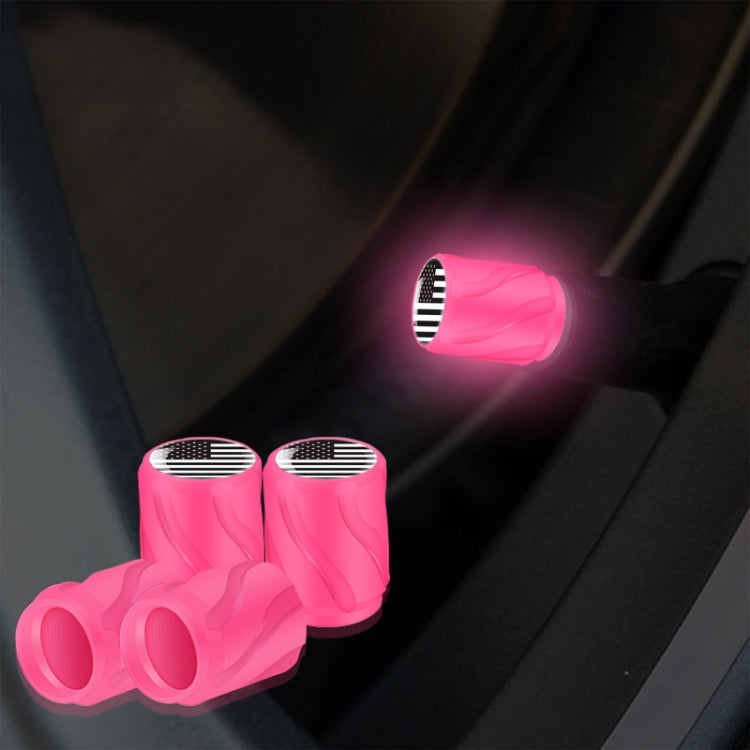 4pcs /Set Luminous Car Motorcycle Tire Modified Valve Cap, Orange Red White Skull, Orange Red Black Flag, Orange Red Red Skull, Orange Red Sports Car, Pink White Skull, Pink Black Flag, Pink Red Skull, Pink Sports Car, Yellow White Skull               ...