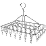 Square Socks Drying Hanger Stainless Steel Multifunctional Windproof Drying Rack, 24x30cm 20 Clips, 35x27cm 30 Clips, 35x27cm40 Clips, 40x30cm 40 Clips, 40x25cm 50 Clips, 40x25cm 60 Clips