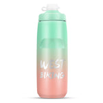 WEST BIKING 750ML Bicycle Water Bottle Portable Outdoor Cycling Water Cup, White Pink Gradient, Black Gray Gradient, Blue Gradient, Dark Green Gradient, Green Pink Gradient, Yellow Green Gradient, Black Green Gradient, Black Red Gradient