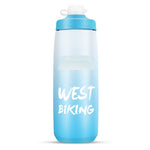 WEST BIKING 750ML Bicycle Water Bottle Portable Outdoor Cycling Water Cup, White Pink Gradient, Black Gray Gradient, Blue Gradient, Dark Green Gradient, Green Pink Gradient, Yellow Green Gradient, Black Green Gradient, Black Red Gradient