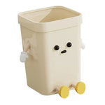 Cute Square Trash Can Household Living Room Bathroom Garbage Bin, 7L Standing White, 12L Standing White, 16L Standing White, 7L Standing Brown, 12L Standing Brown, 16L Standing Brown, 7L Sitting White, 12L Sitting White, 16L Sitting White