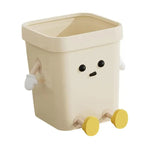 Cute Square Trash Can Household Living Room Bathroom Garbage Bin, 7L Standing White, 12L Standing White, 16L Standing White, 7L Standing Brown, 12L Standing Brown, 16L Standing Brown, 7L Sitting White, 12L Sitting White, 16L Sitting White