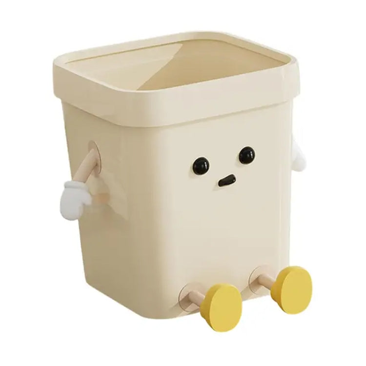 Cute Square Trash Can Household Living Room Bathroom Garbage Bin, 7L Standing White, 12L Standing White, 16L Standing White, 7L Standing Brown, 12L Standing Brown, 16L Standing Brown, 7L Sitting White, 12L Sitting White, 16L Sitting White