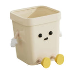 Cute Square Trash Can Household Living Room Bathroom Garbage Bin, 7L Standing White, 12L Standing White, 16L Standing White, 7L Standing Brown, 12L Standing Brown, 16L Standing Brown, 7L Sitting White, 12L Sitting White, 16L Sitting White