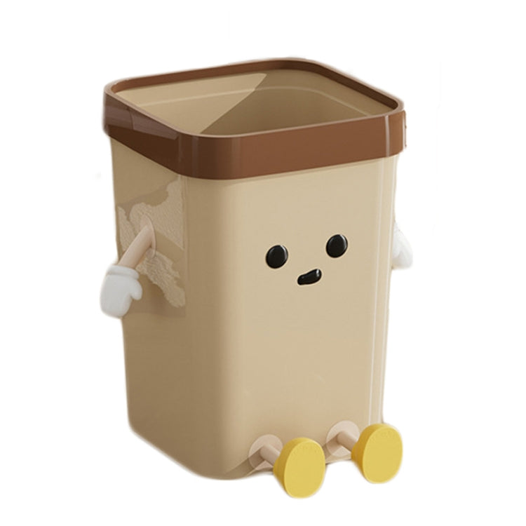 Cute Square Trash Can Household Living Room Bathroom Garbage Bin, 7L Standing White, 12L Standing White, 16L Standing White, 7L Standing Brown, 12L Standing Brown, 16L Standing Brown, 7L Sitting White, 12L Sitting White, 16L Sitting White