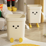 Cute Square Trash Can Household Living Room Bathroom Garbage Bin, 7L Standing White, 12L Standing White, 16L Standing White, 7L Standing Brown, 12L Standing Brown, 16L Standing Brown, 7L Sitting White, 12L Sitting White, 16L Sitting White