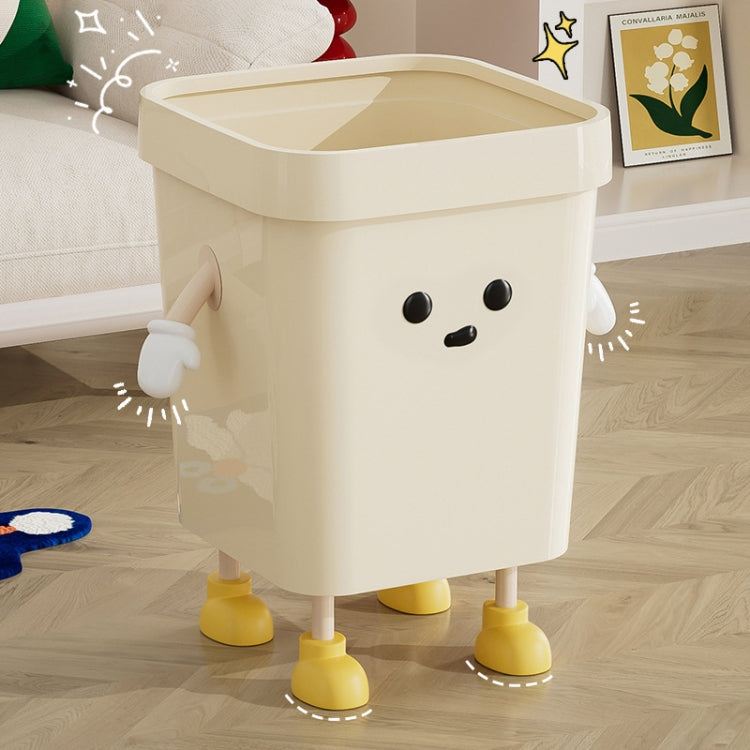 Cute Square Trash Can Household Living Room Bathroom Garbage Bin, 7L Standing White, 12L Standing White, 16L Standing White, 7L Standing Brown, 12L Standing Brown, 16L Standing Brown, 7L Sitting White, 12L Sitting White, 16L Sitting White