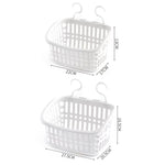Plastic Hanging Basket With Hook Kitchen Storage Drain Basket Shelf Bathroom Organizer, Small Grey, Small Beige, Large Grey, Large Beige