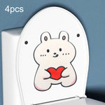 4pcs Bathroom Toilet Deodorant Stickers Felt Cute Cartoon Aromatherapy Decorative Wall Stickers, 22x18cm