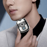 Double Ring Magnetic Electric Shaver Travel Portable Rechargeable Full Body Washable Men Razor