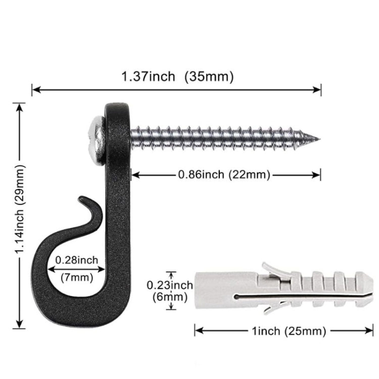 Holiday Lights Hanger Hooks With Phillips Screw For Wire And Led Light, 10pcs /Box, 20pcs /Box, 30pcs /Box, 45pcs /Box