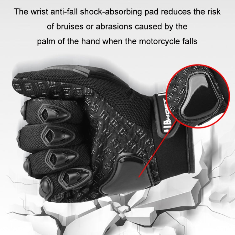 GHOST RACING Motorcycle Riding Anti-fall Breathable Rubber Shell Touch Screen Gloves, M, L, XL, XXL