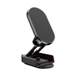 D11 Magnetic Folding Car Phone Holder Rotatable Dashboard Stick-On Navigation Stand, Black Gloosy, Silver Gloosy