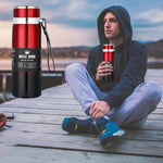 316 Stainless Steel Insulated Mug Large Capacity Vacuum Thermos Outdoor Portable Car Insulated Water Bottle, 800ml, 1000ml