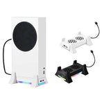 For XBOX Series S Console Base Cooling Fan Built-in LED Light Strip, Base Cooling Fan White, Base Cooling Fan Black