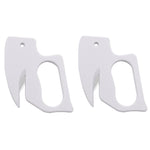 2pcs Multi-purpose Paper Cutting Stainless Steel Blade Letter Opener, White, Black