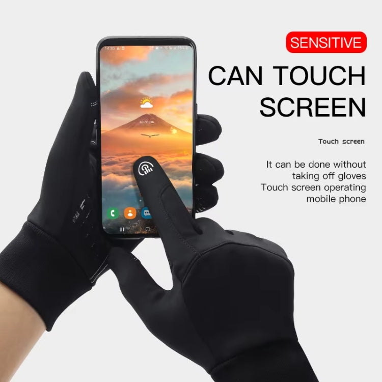 Kyncilor Waterproof Cycling Warm Gloves Two-finger Touch Screen Ultra-soft Velvet Outdoor Gloves, M, L, XL