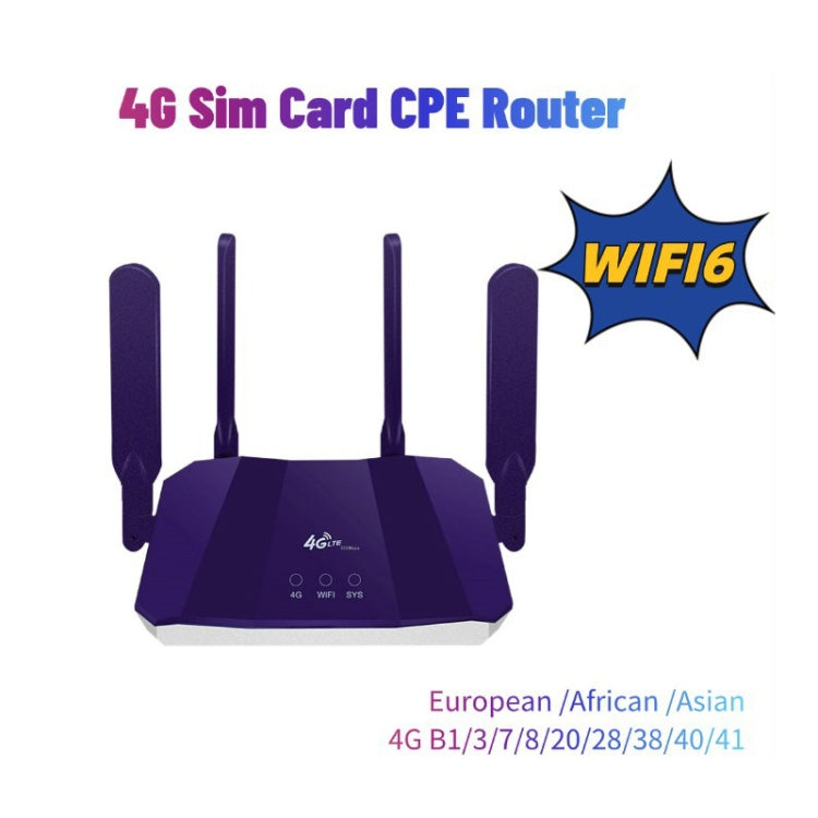 4G WiFi6 SIM Card CPE Wireless Router, EU Plug, R8B
