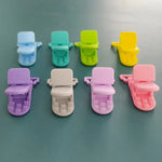 10pcs Baby Pacifier Anti-drop Chain Clips Cartoon Crocodile Clips Pacifier Clamps