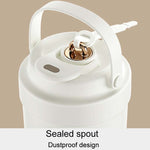 316 Stainless Steel Insulated Mug Portable Carry-On Dual Drink Coffee Cup With Straw, 500ml