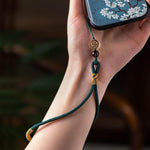 Carved Auspicious Cloud Hand-Woven Mobile Phone Anti-Lost Wrist Lanyard Key Pendant