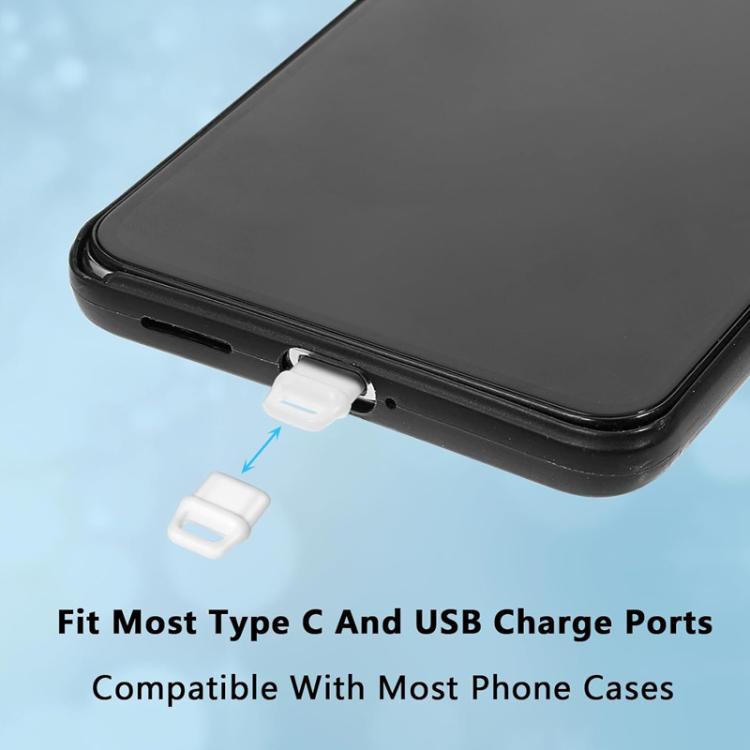 USB-C Charging Port Phone Dust Plug Lanyard Cleaning Brush Set