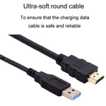 2m USB3.0+HDMI Car Waterproof Cable Motorcycle Boat Dashboard Extension Wire, 2m USB3.0+HDMI