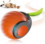 Smart Self Rolling Ball Interactive Cat Toys USB Rechargeable Cat Ball Two Speed Adjustment, TUTU Orange, TUTU Blue