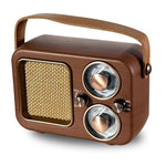 Retro Multifunctional Radio Bluetooth Speaker Handhled Audio Decoration Ornament, Wave Pattern, Horizontal Stripes, Woven Surface, Vertical Grid
