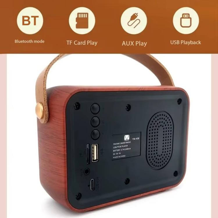 Retro Multifunctional Radio Bluetooth Speaker Handhled Audio Decoration Ornament, Wave Pattern, Horizontal Stripes, Woven Surface, Vertical Grid
