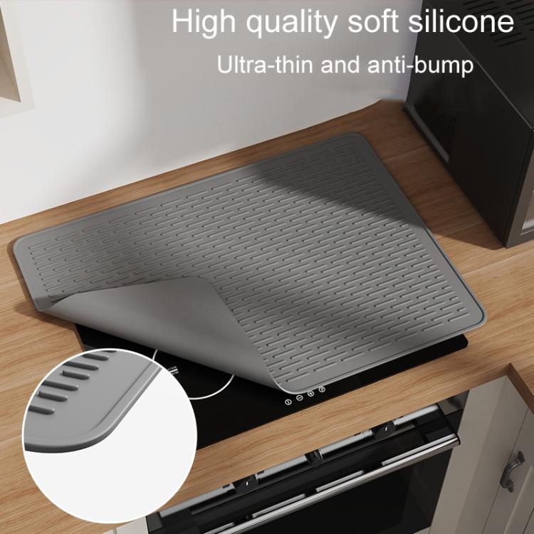 Large Silicone Stovetop Protective Mat Kitchen Countertop Dish Drainage Stain Prevention Pad, 71 x 50 x 0.3cm