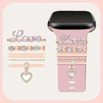 5pcs / Set 21mm Width Smart Watch Band LOVE Letter Decorative Ring Metal Accessories