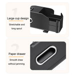 Car Seat Back Multifunctional Storage Box Pouch Phone Holder, Carbon Fiber Pattern, Black Leather, Brown Leather, Beige Leather