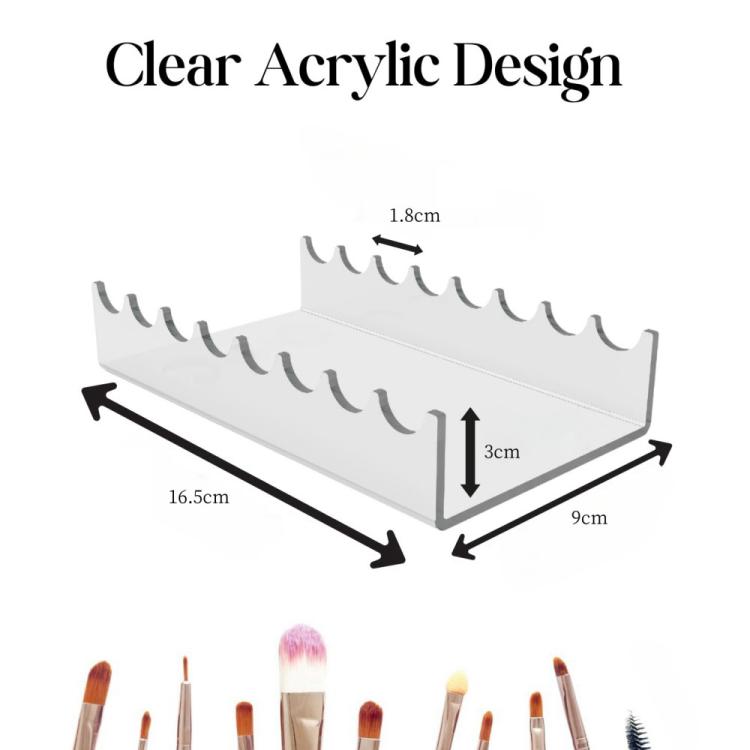 1pc Transparent Acrylic Makeup Brush Storage Display Stand, 1pc, 2pcs