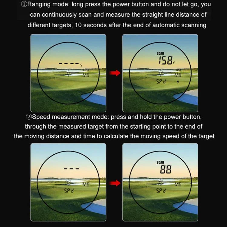 PGM JQ018 Mini Magnetic Slope Compensated Golf Pocket Rangefinder 1200 Yards