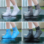 18cm Outdoor Thickened Wear-Resistant Mid-Tube Rainproof Shoe Covers, M 34-36, L 37-39, XL 40-42, XXL 43-45, XXXL 46-