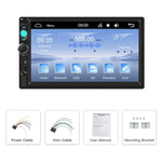 7 Inch Wired Carplay Dual Butt MP5 Player Bluetooth Big Screen Car Center Control, Standard, Standard+12 Light Camera