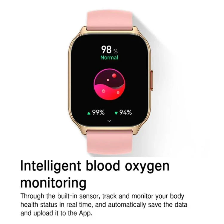 Blood Oxygen / Sleep / Heart Rate Health Monitoring Smart Watch Square Sports Double Strap Watch, Gold Steel+Silicone Pink, Black Steel+Silicone Black
