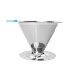 V60 Stainless Steel Coffee Filter with Base for Pour Over Brewing, 1-2 Cups 300-mesh, 1-3 Cups  300-mesh, 1-4 Cups 300-mesh, 1-4 Cups 600-mesh, 1-6 Cups 600-mesh, 1-8 Cups 300-mesh
