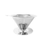 V60 Stainless Steel Coffee Filter with Base for Pour Over Brewing, 1-2 Cups 300-mesh, 1-3 Cups  300-mesh, 1-4 Cups 300-mesh, 1-4 Cups 600-mesh, 1-6 Cups 600-mesh, 1-8 Cups 300-mesh
