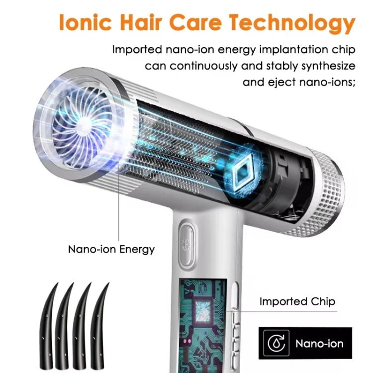 T-Shaped Hair Dryer with Smart Inverter Technology High-Power Blow Dryer for Home & Salon Use, EU Plug, EU Plug With 3 Nozzles, US Plug, US Plug With 3 Nozzles, UK Plug, UK Plug With 3 Nozzles