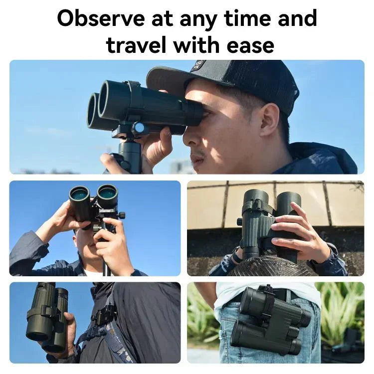 APEXEL BinoClamp Pro Quick-Release Binocular Mount Kit 360-degree Swivel Aluminum Binocular Holder, APL-F007