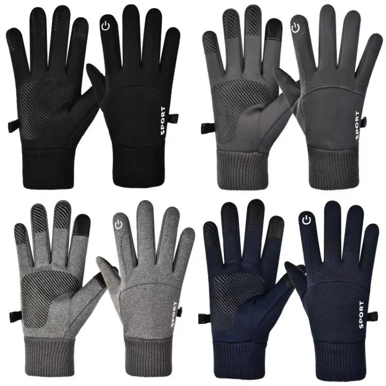 Outdoor Fleece-Lined Non-Slip Warm Cycling Touchscreen Gloves
