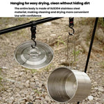 3000ml 16cm Heightened Outdoor Pots 304 Stainless Steel Outdoor Cooking Kettles, CLS Handle, CLS Dual-ear