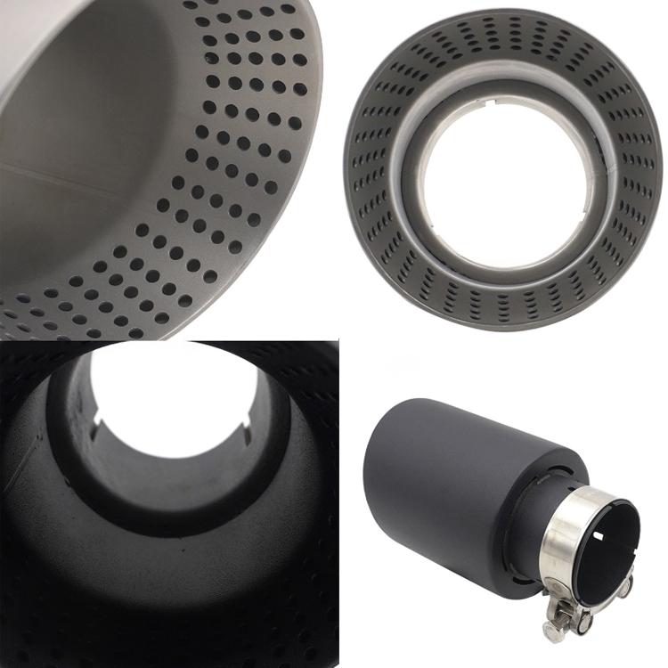 Car Inclined Stainless Steel Muffler Exhaust Pipe, 76x101mm Black, 76x101mm Silver, 76x114mm Black, 76x114mm Silver