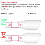 Car Inclined Stainless Steel Muffler Exhaust Pipe, 76x101mm Black, 76x101mm Silver, 76x114mm Black, 76x114mm Silver