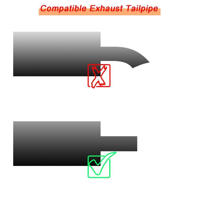 Car Inclined Stainless Steel Muffler Exhaust Pipe, 76x101mm Black, 76x101mm Silver, 76x114mm Black, 76x114mm Silver